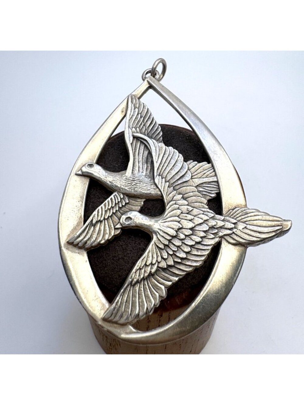 Peace on Earth Dove Pendant Wallace Sterling Silver 925 Size 2.75" Length